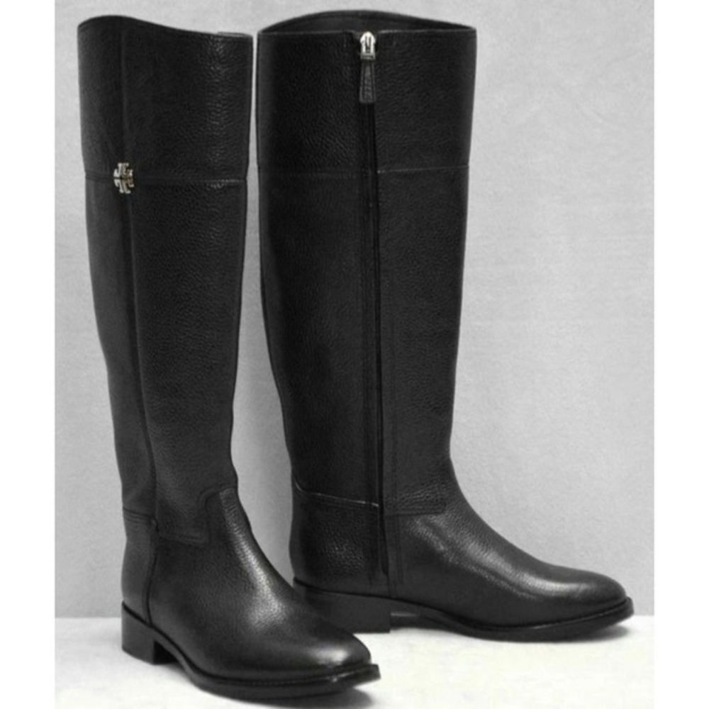 TORY BURCH Jolie Tall Riding Boots in Black Women's Size‎ 9M